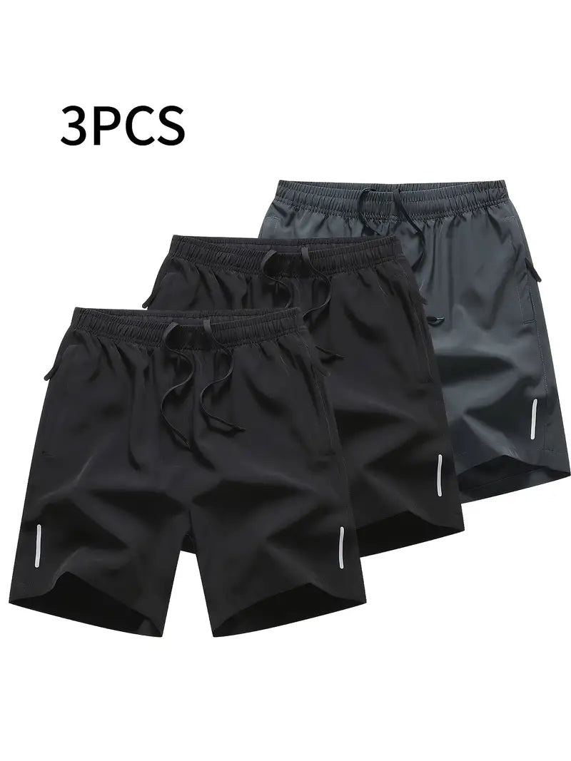 Set - Active Training Shorts with Secure Zipper Pockets