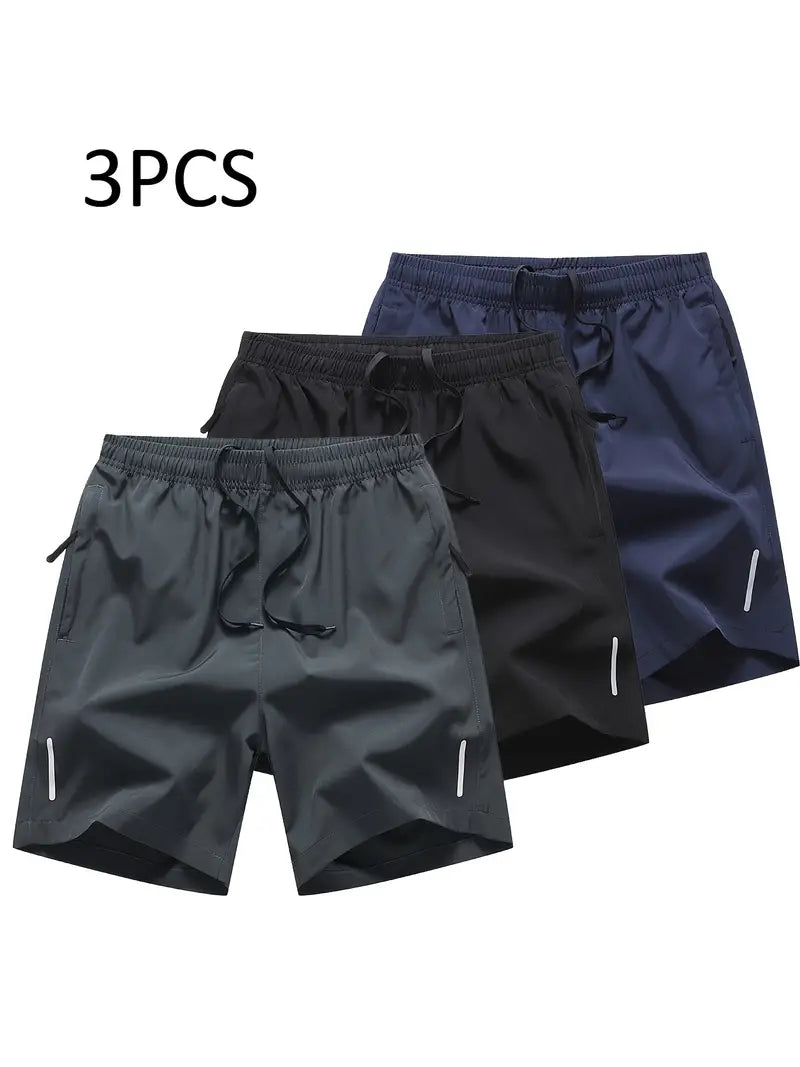 Set - Active Training Shorts with Secure Zipper Pockets